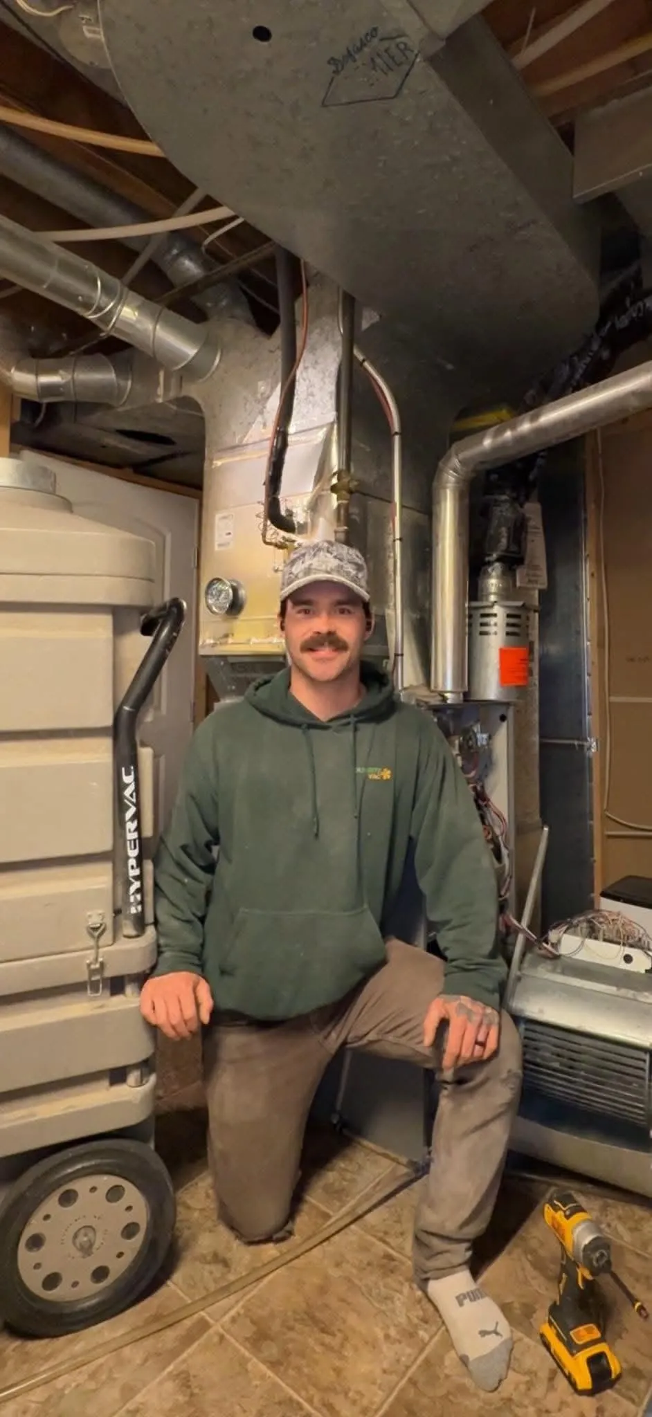 Professional equipment used to clean residential furnace ducts and HVAC systems.