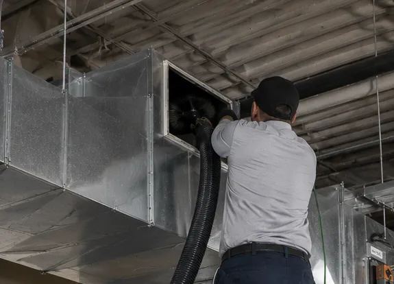 Commercial NADCA certified duct cleaning service performed on a multi-zone HVAC system